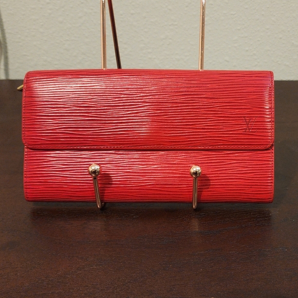 Louis Vuitton Handbags - Louis Vuitton Red Leather Epi Sarah Wallet